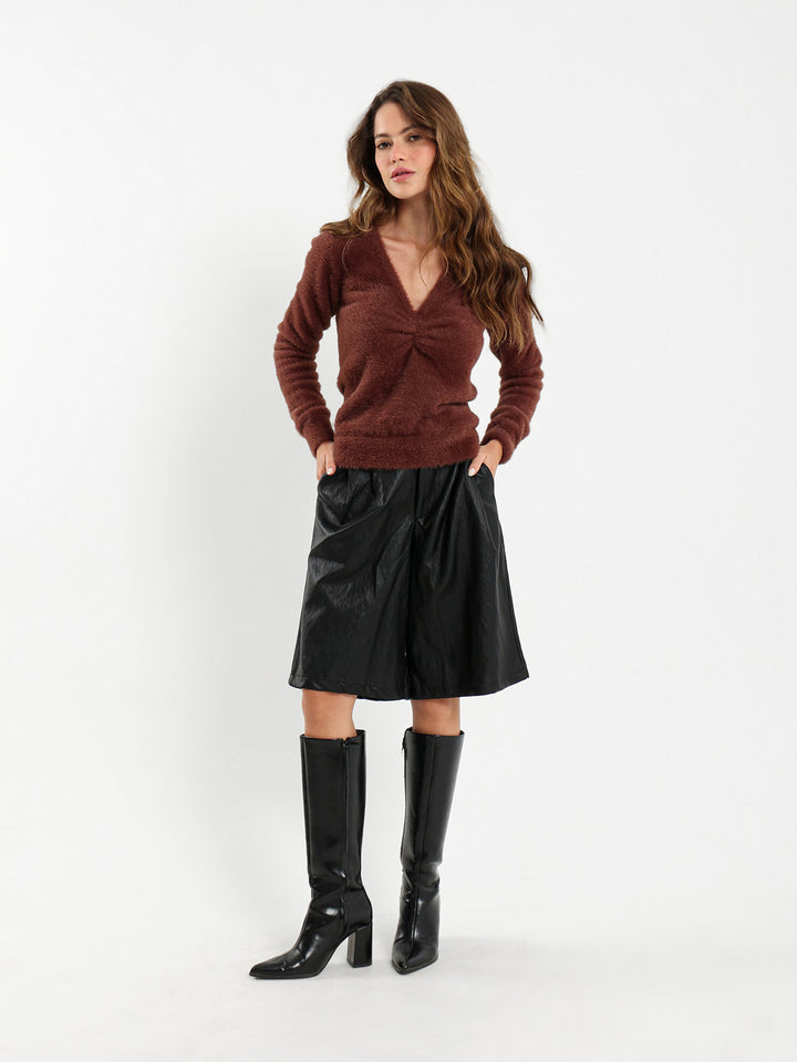 Leather Bermuda Shorts