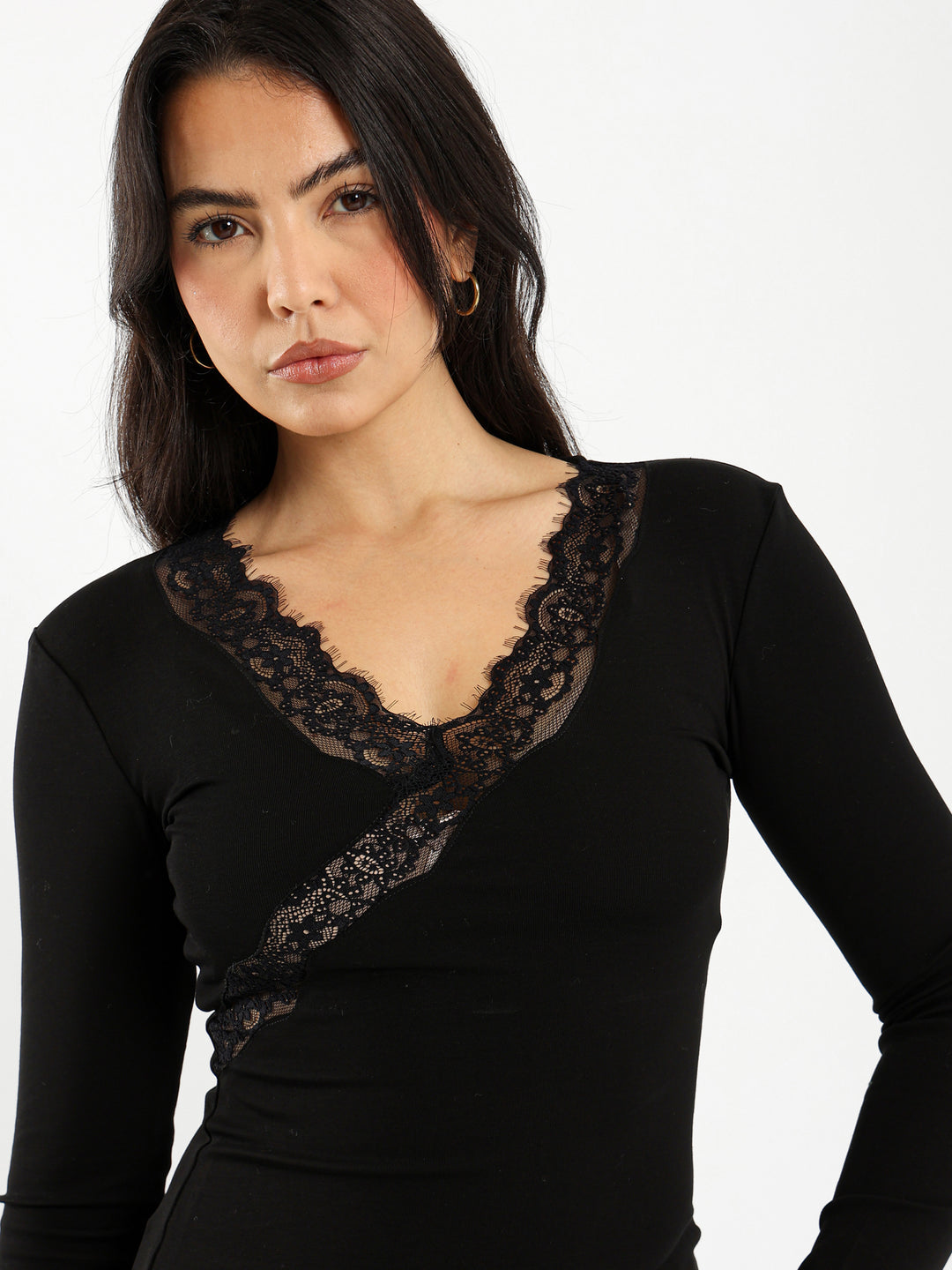 Long Sleeve Top with Lace Detail