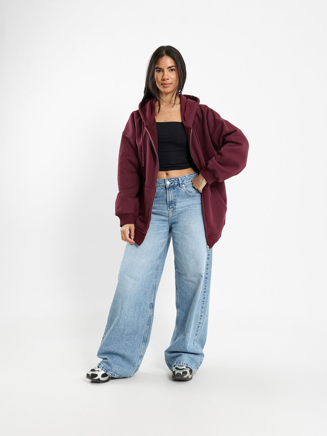 Loose Oversized Zip-Up Hoodie