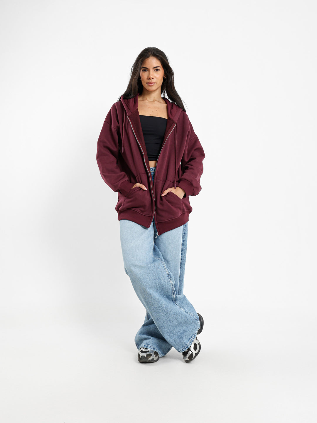 Loose Oversized Zip-Up Hoodie