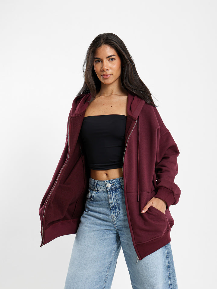 Loose Oversized Zip-Up Hoodie