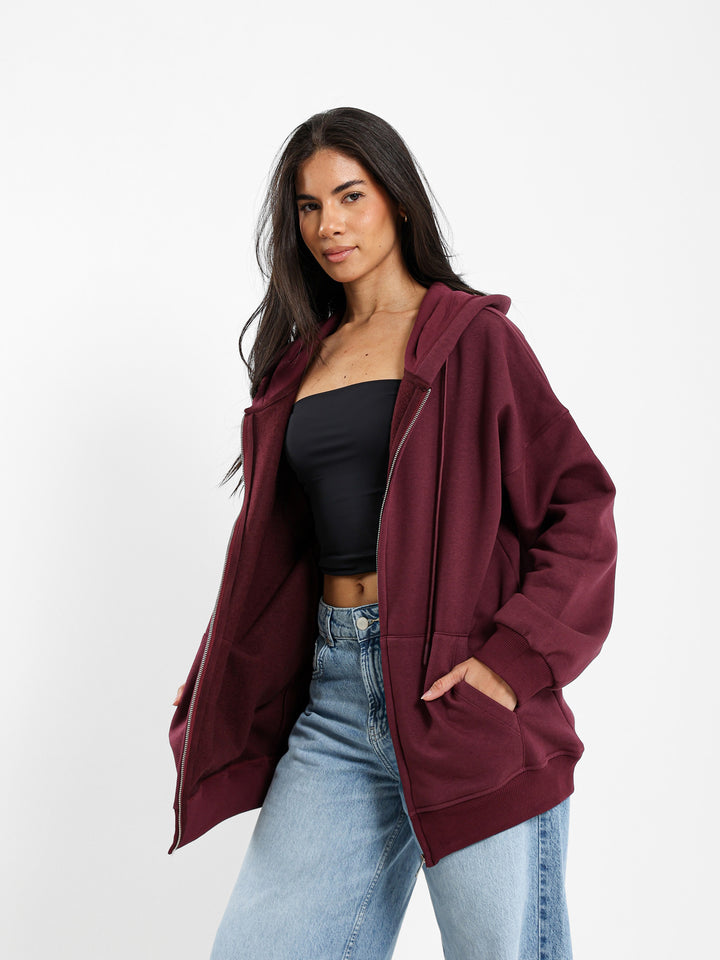 Loose Oversized Zip-Up Hoodie