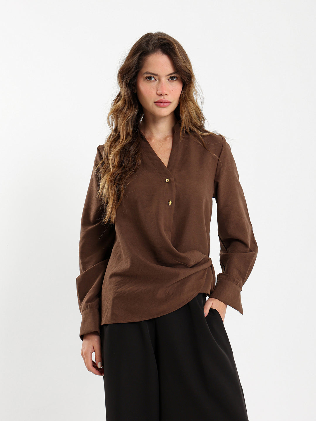 V-Neck Wrap Side Shirt
