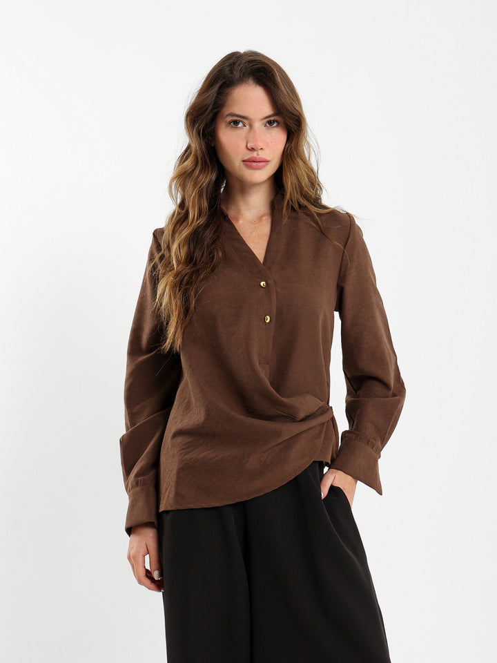 V-Neck Wrap Side Shirt