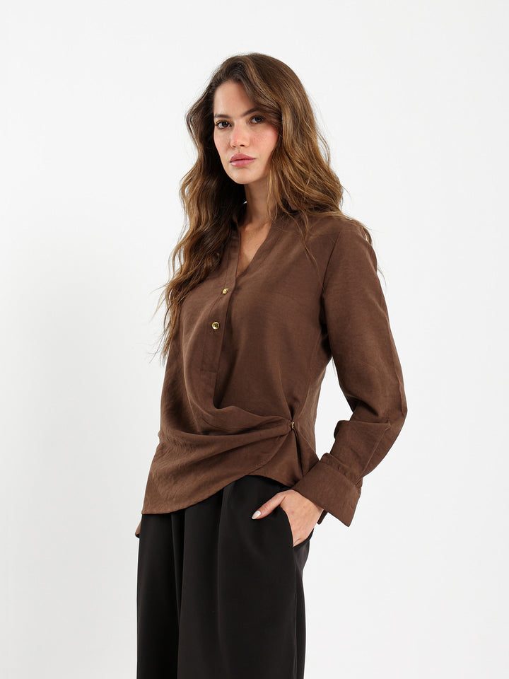 V-Neck Wrap Side Shirt