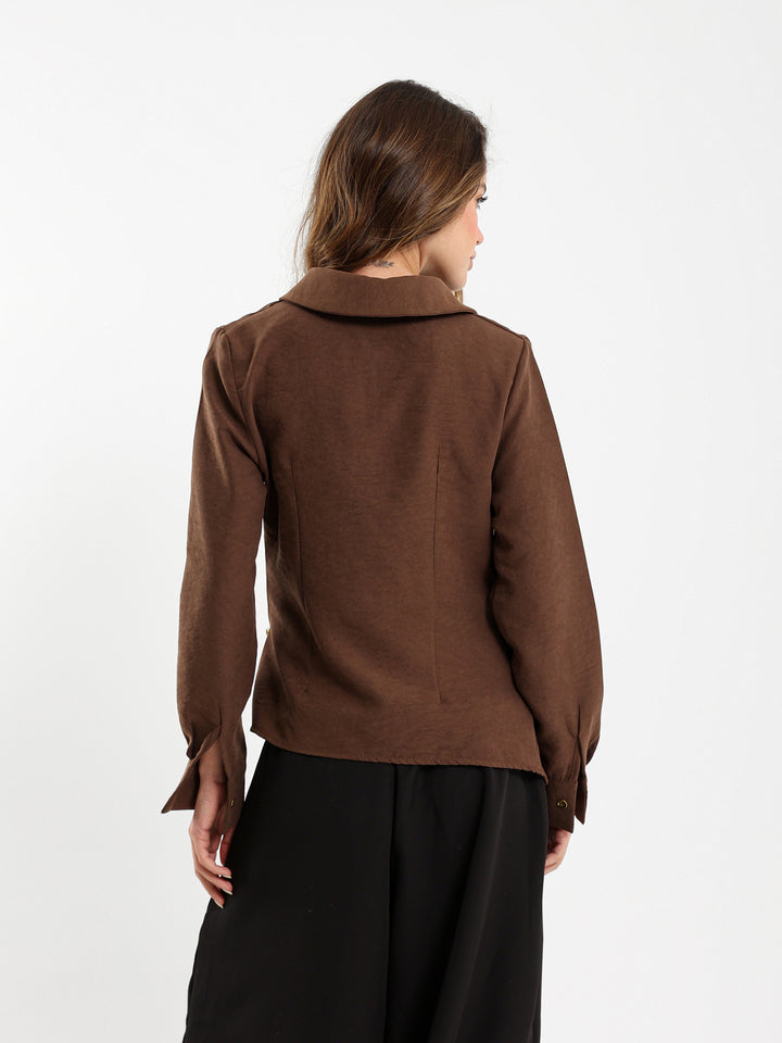 V-Neck Wrap Side Shirt