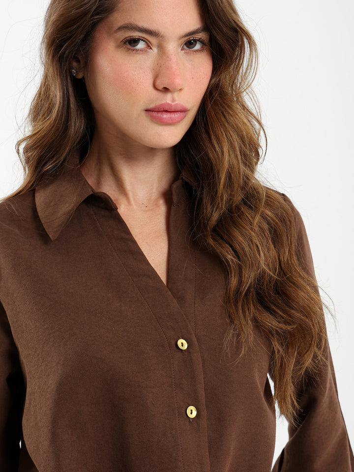 V-Neck Wrap Side Shirt