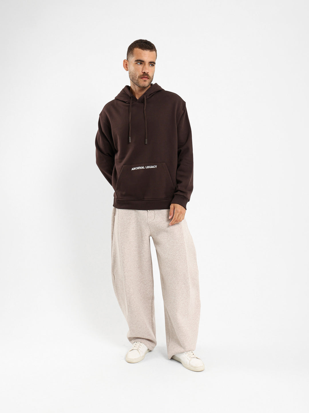 Baggy Sweatpants With Side Pleats