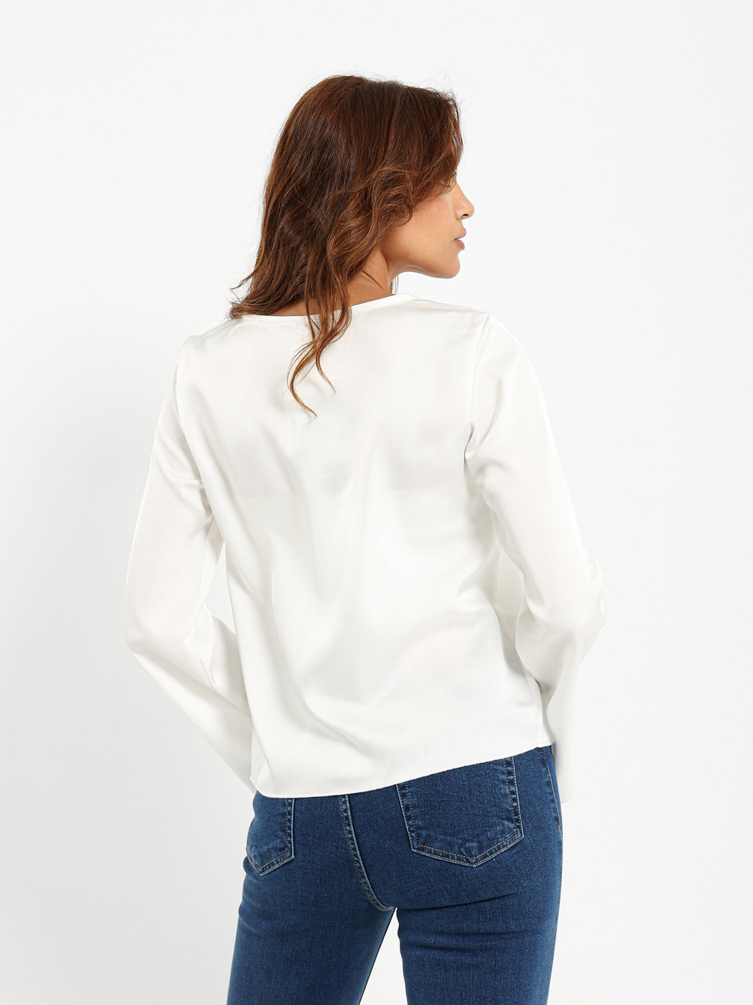 Tie Front Satin Blouse