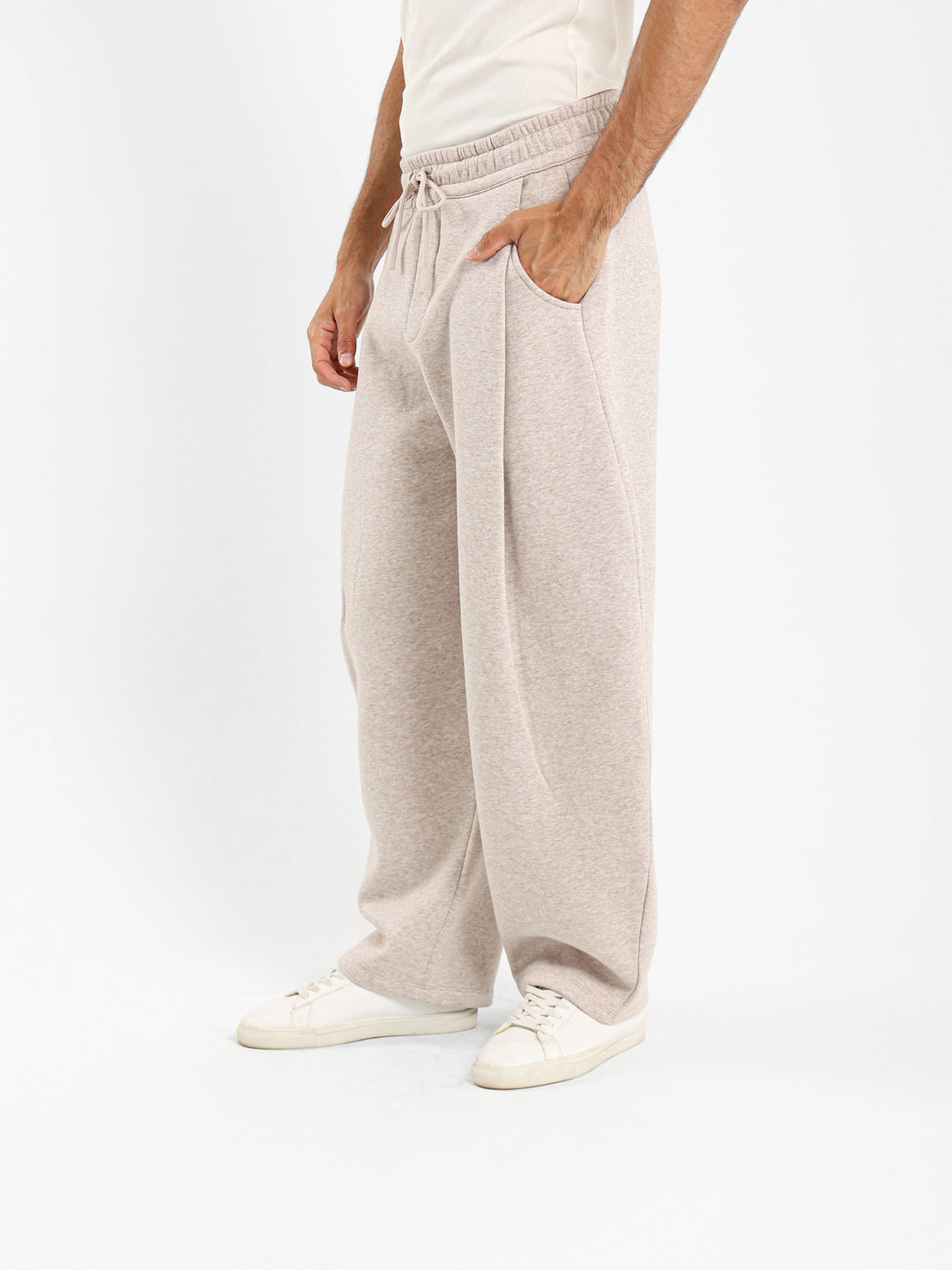 Baggy Sweatpants With Side Pleats