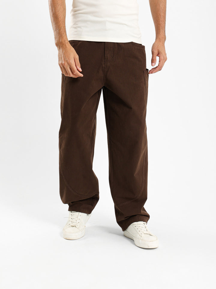 Balloon Fit Pants With Front Cuts