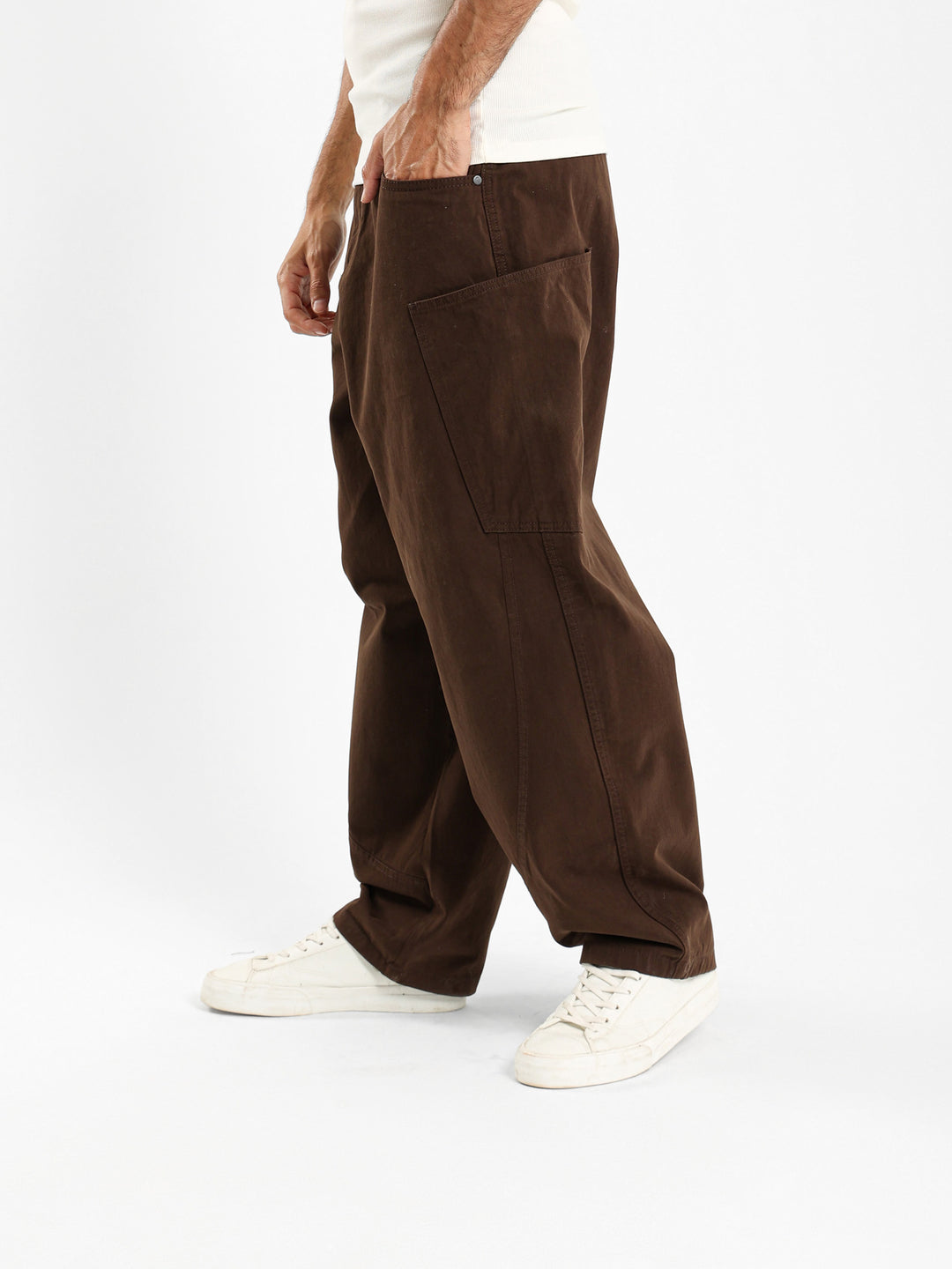 Balloon Fit Pants With Front Cuts