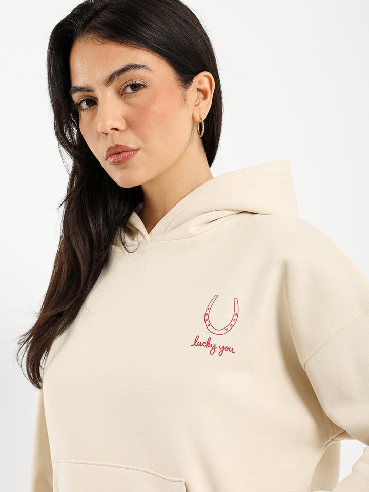 Hoodie Set with Western Print