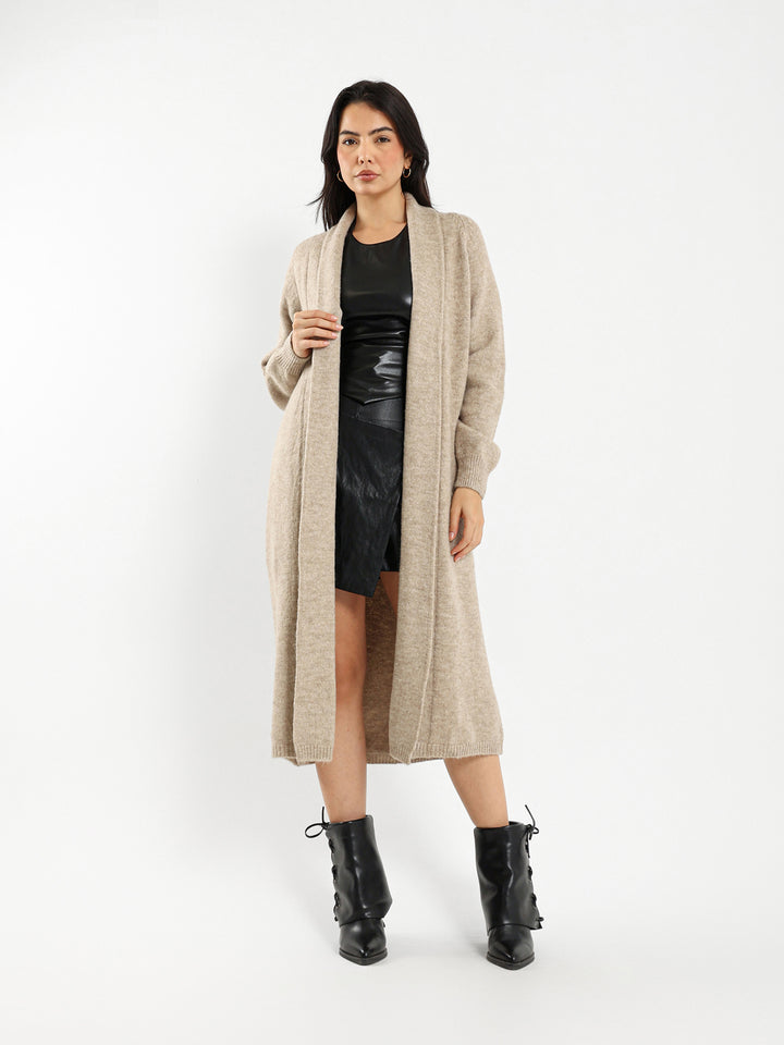Shawl Collar Long Cardigan