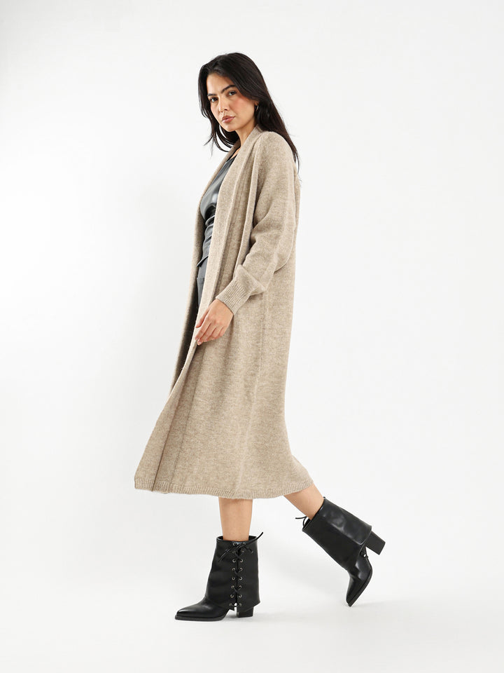 Shawl Collar Long Cardigan