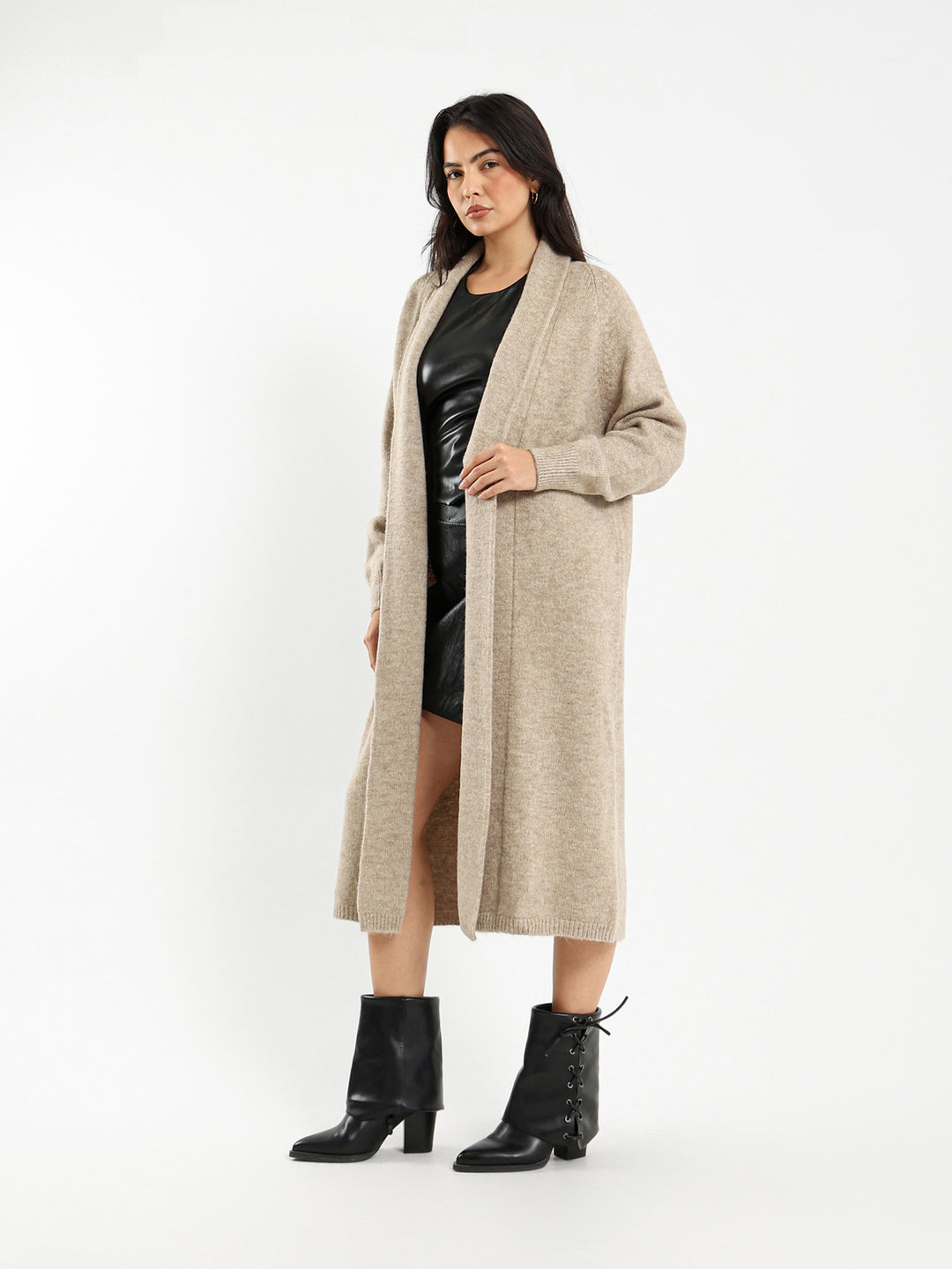 Shawl Collar Long Cardigan