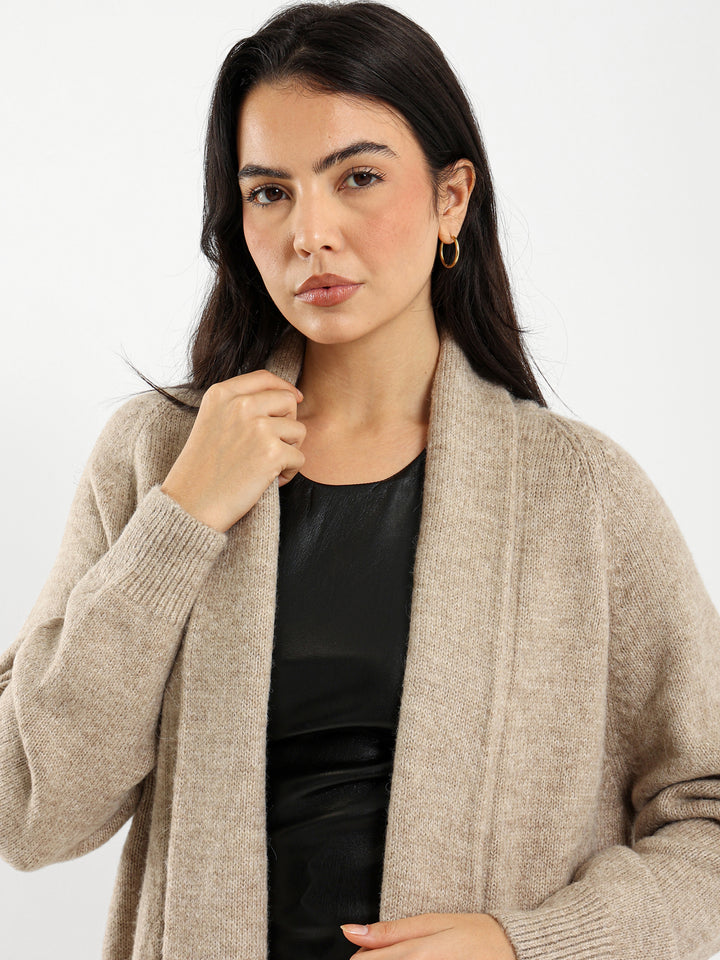 Shawl Collar Long Cardigan