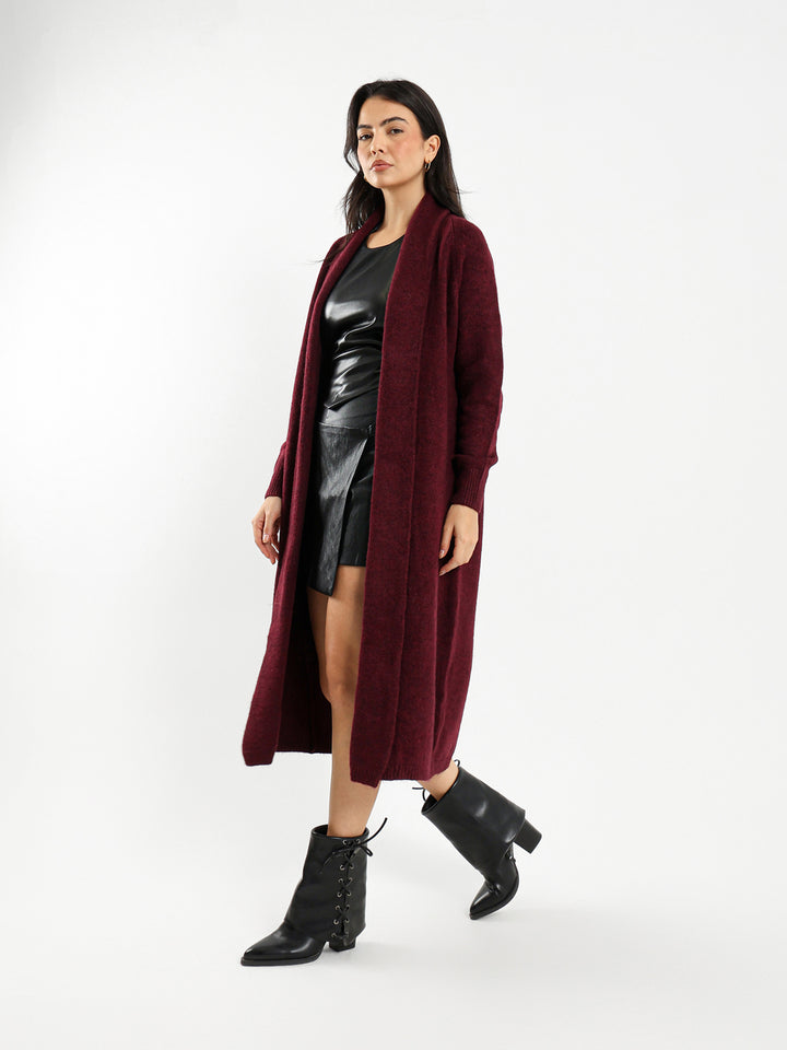 Shawl Collar Long Cardigan