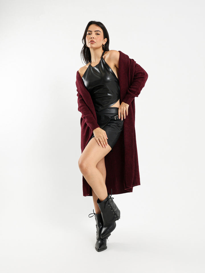 Shawl Collar Long Cardigan