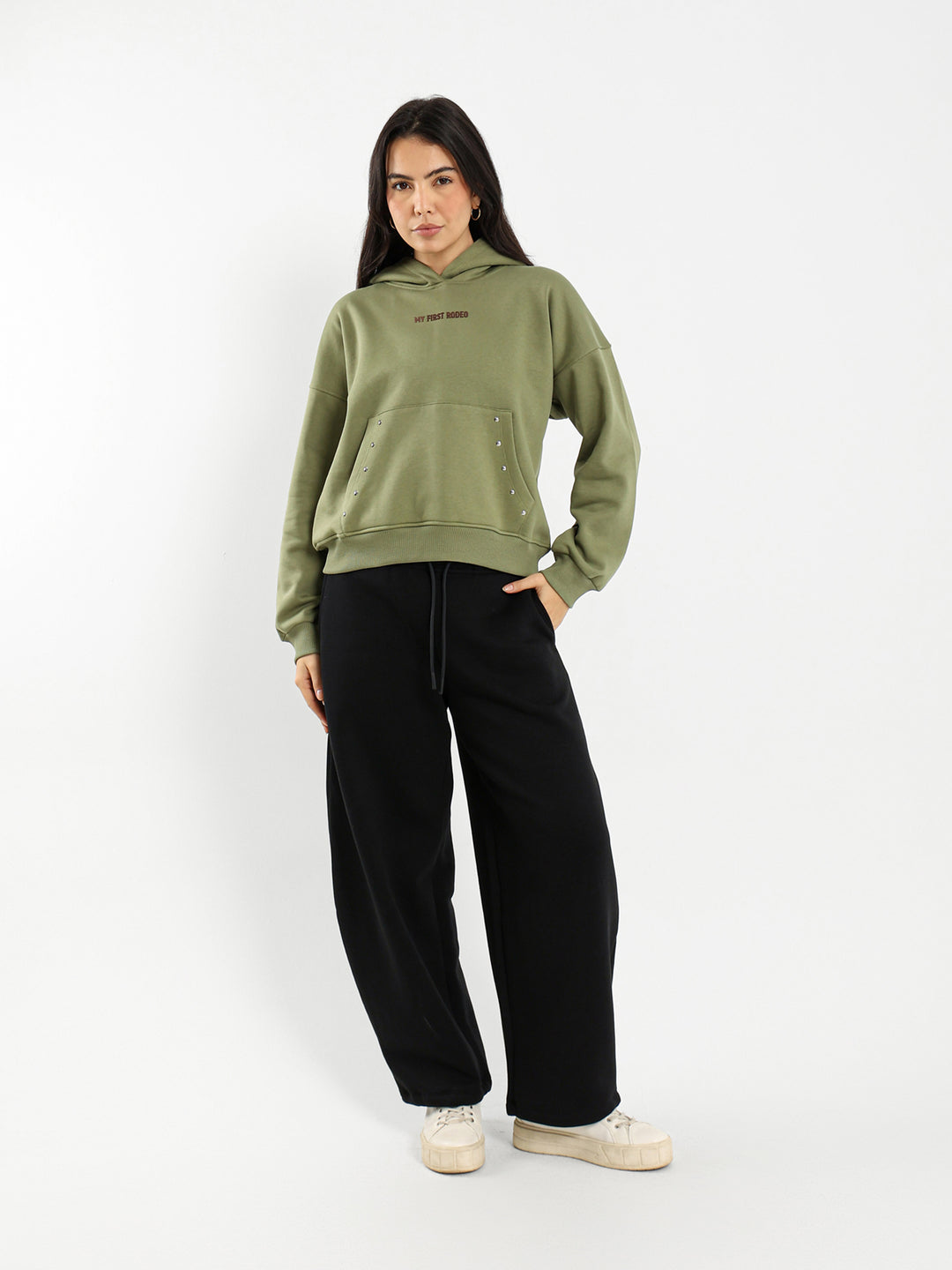 Boxy Hoodie with Print