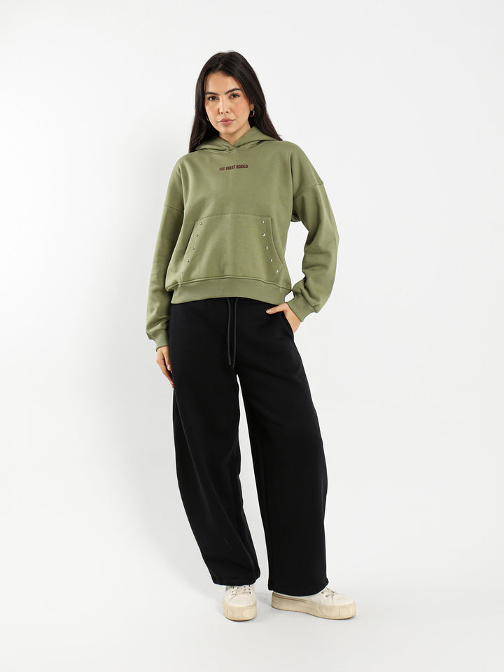 Boxy Hoodie with Print