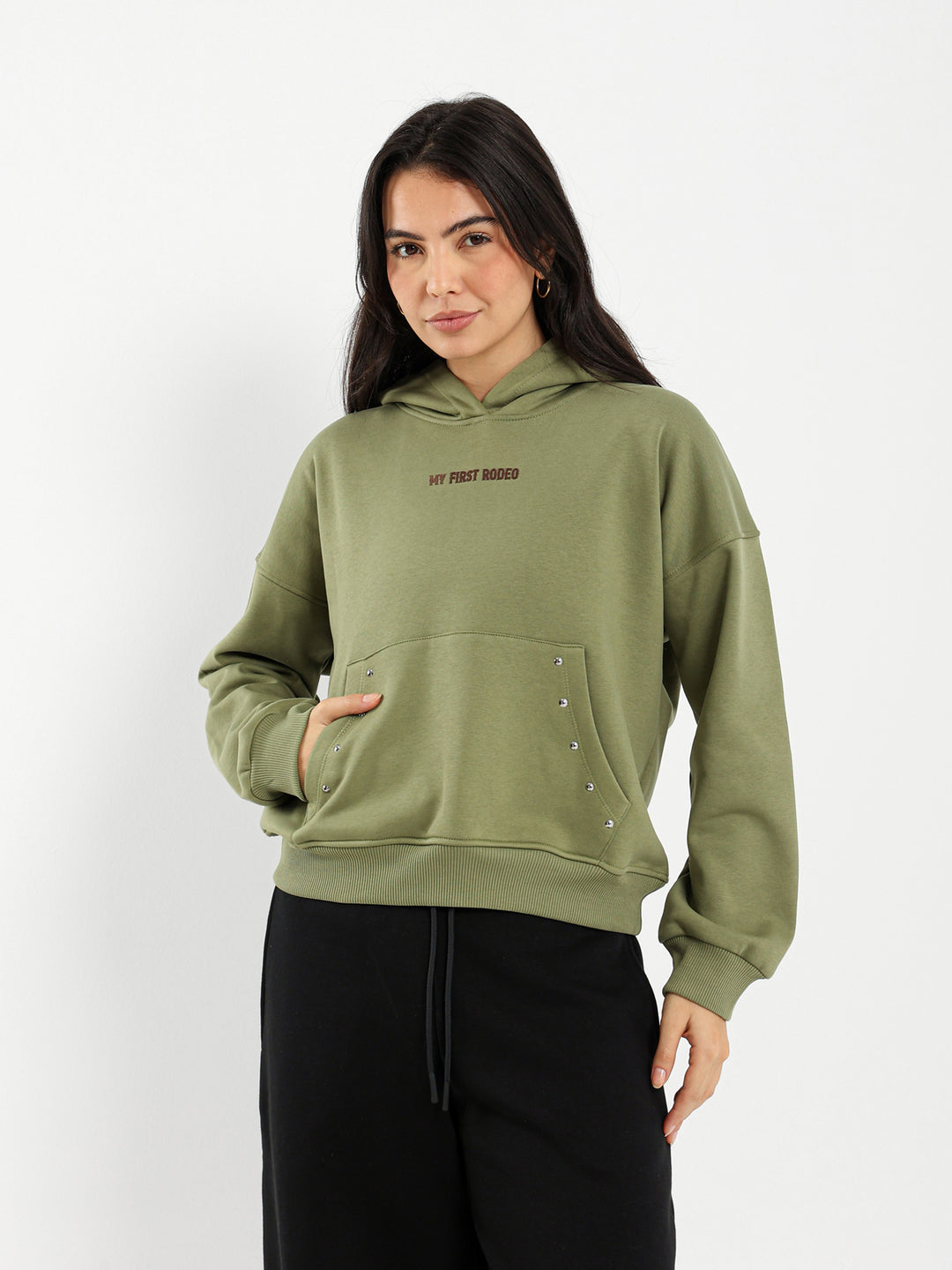 Boxy Hoodie with Print