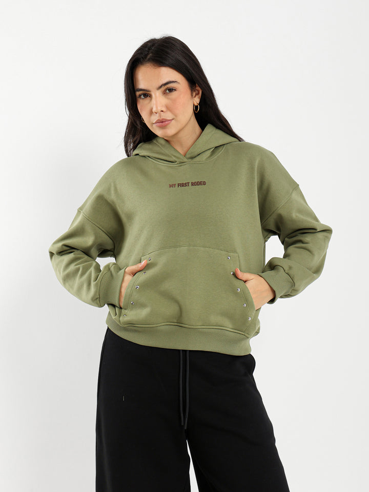 Boxy Hoodie with Print
