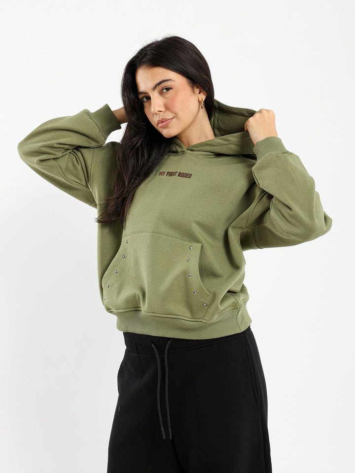 Boxy Hoodie with Print