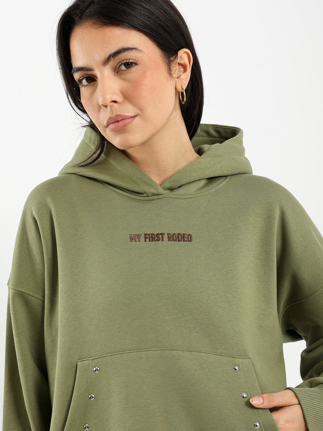 Boxy Hoodie with Print