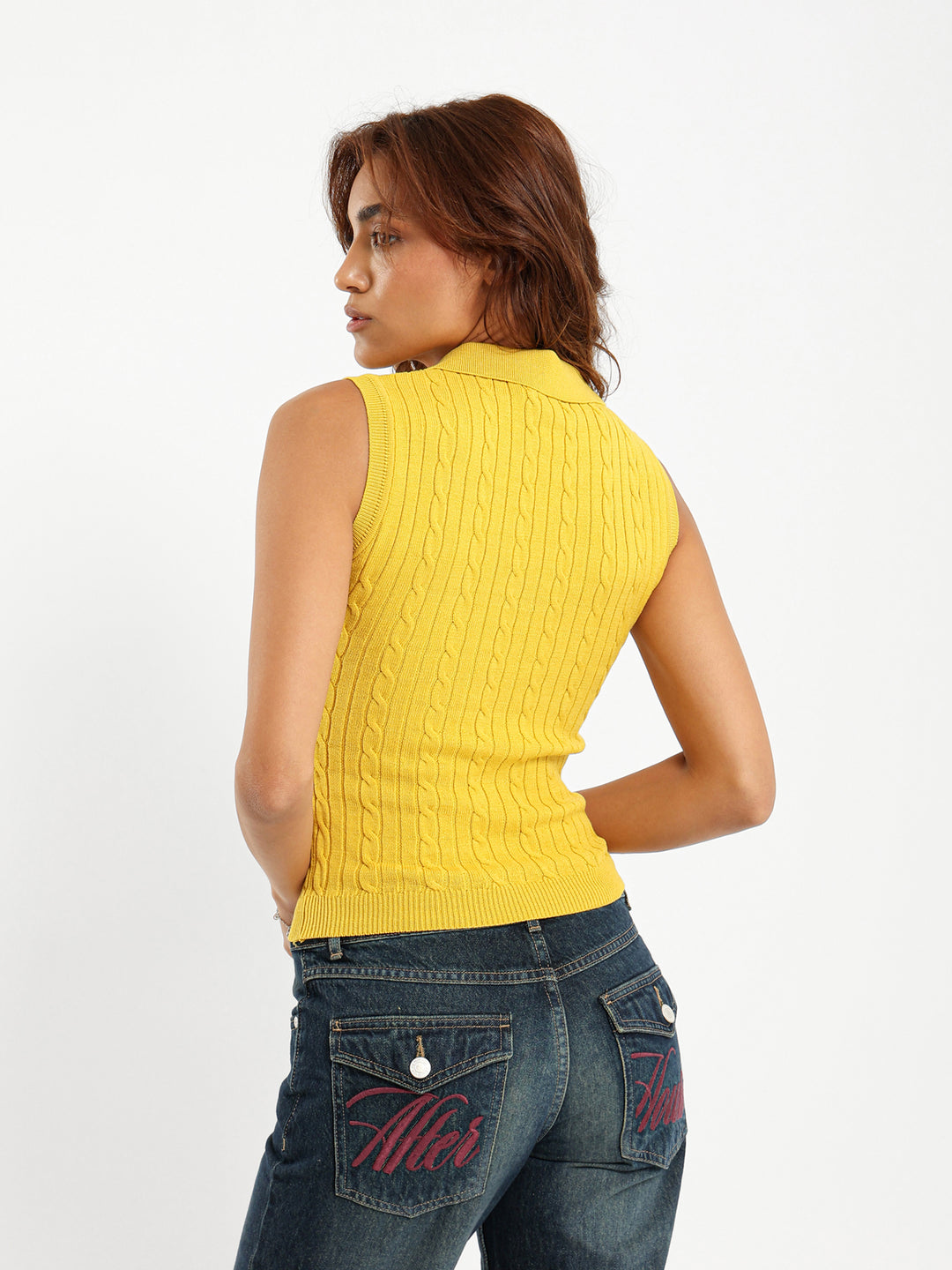 Polo Collar Tricot Top