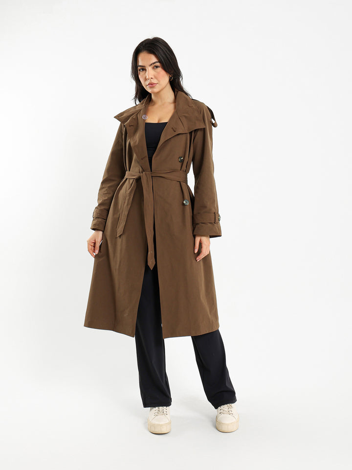 Trench Coat with Printed Lining