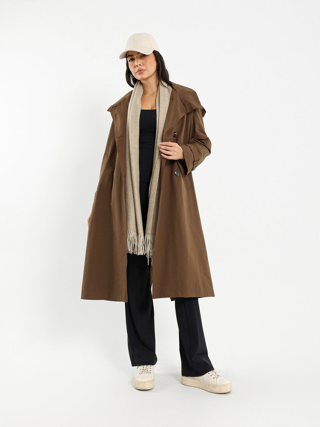 Trench Coat with Printed Lining
