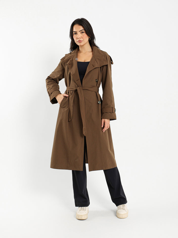 Trench Coat with Printed Lining