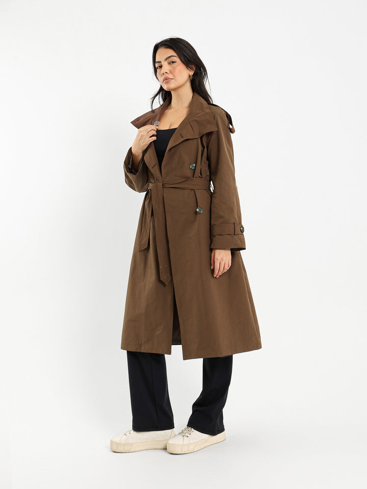 Trench Coat with Printed Lining