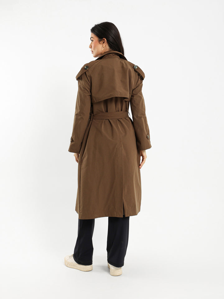 Trench Coat with Printed Lining