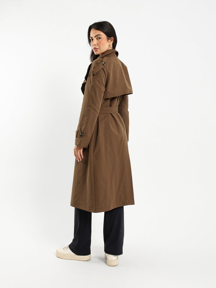 Trench Coat with Printed Lining