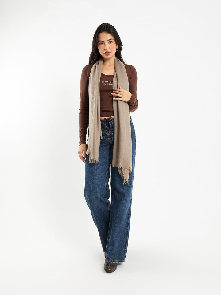 Low Waist Wide Leg Jeans with Studs and Tie