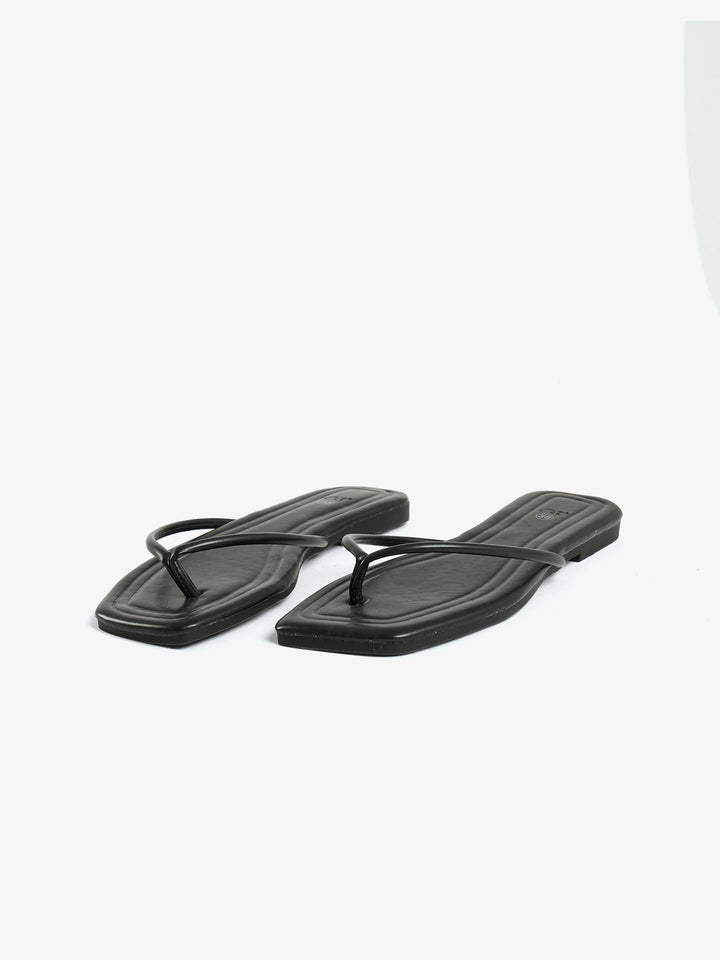 Square-Toe Flat Thong Slippers