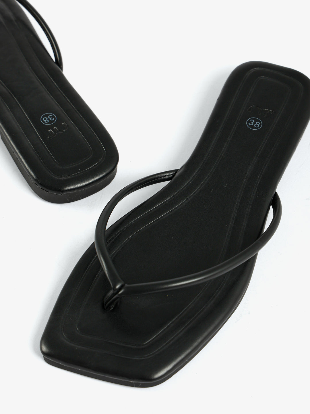 Square-Toe Flat Thong Slippers