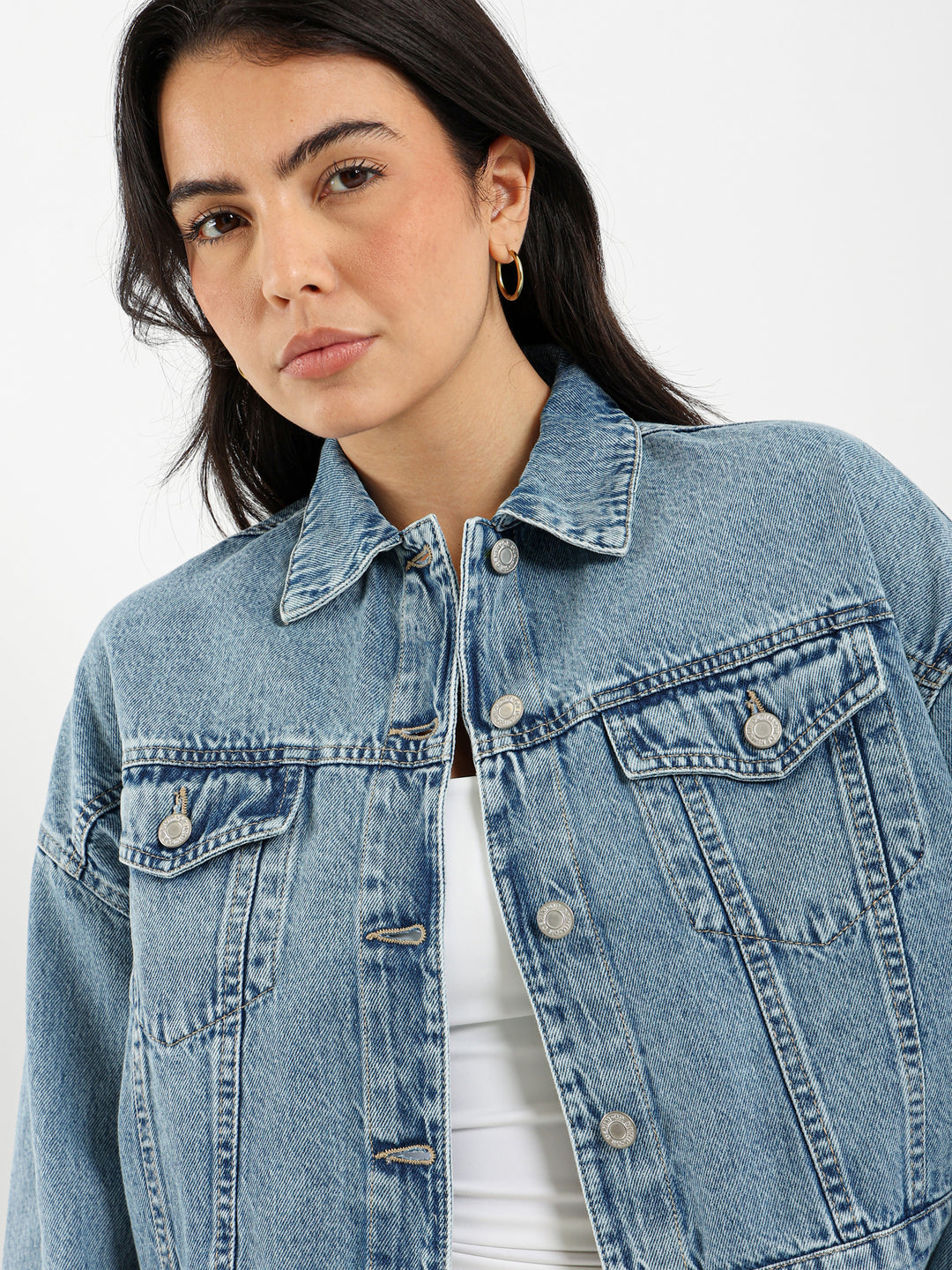 Rolled Sleeve Denim Jacket