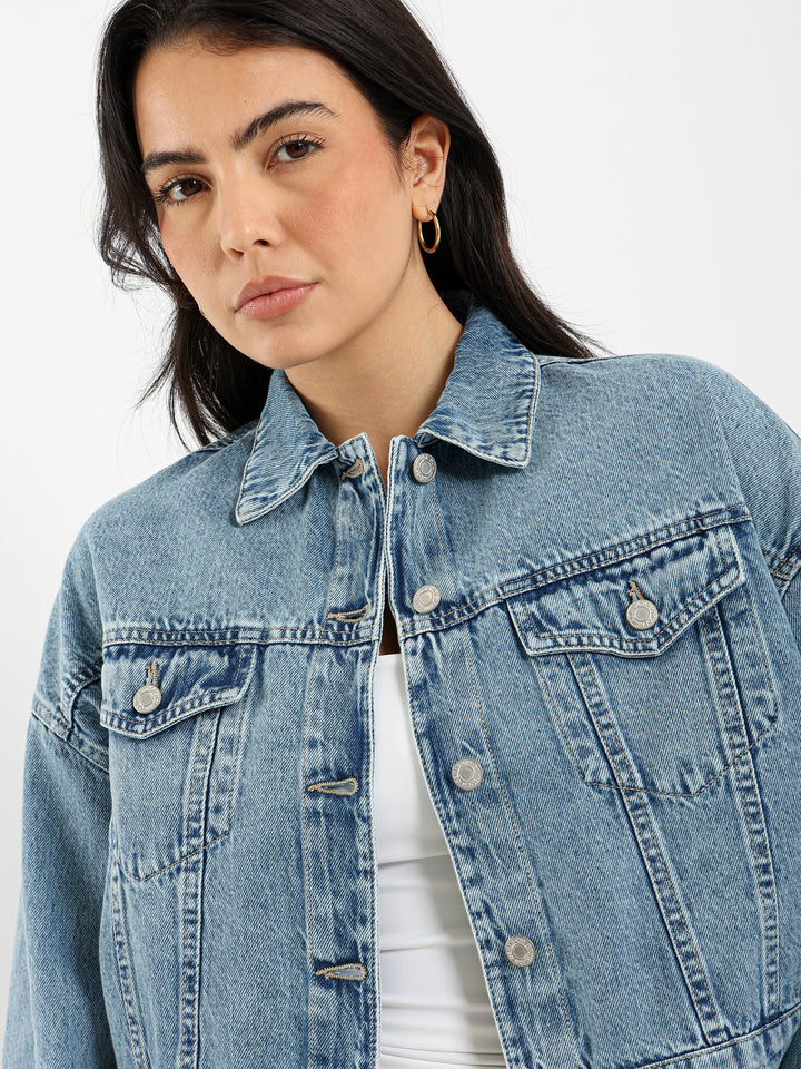 Rolled Sleeve Denim Jacket