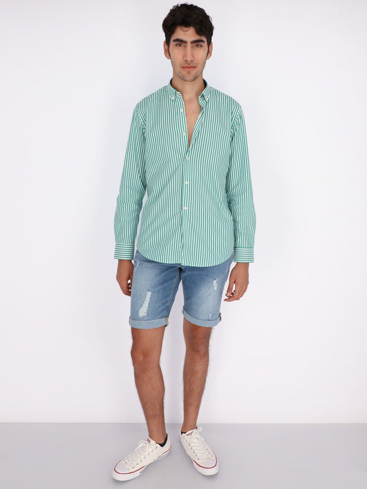 OR Pants & Shorts Light Wash Ripped Denim Shorts with Rolled-up Trims