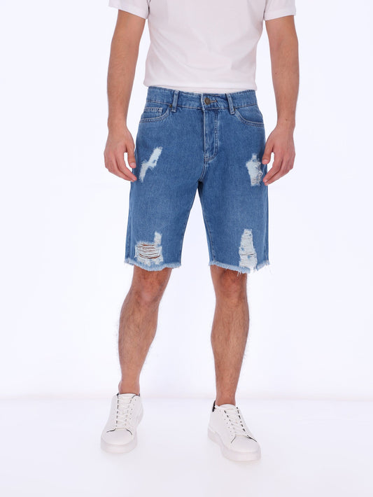 OR Men's Raw Hem Ripped Denim Shorts