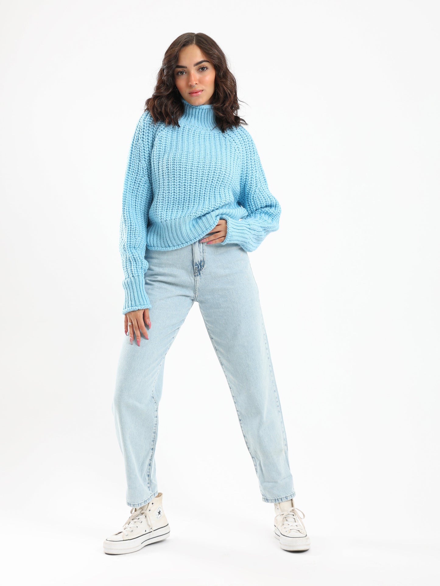 Pullover - Knitted - High Neck