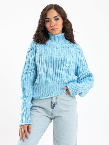 Pullover - Knitted - High Neck