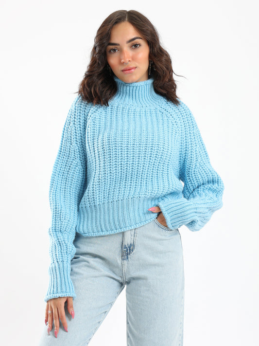 Pullover - Knitted - High Neck