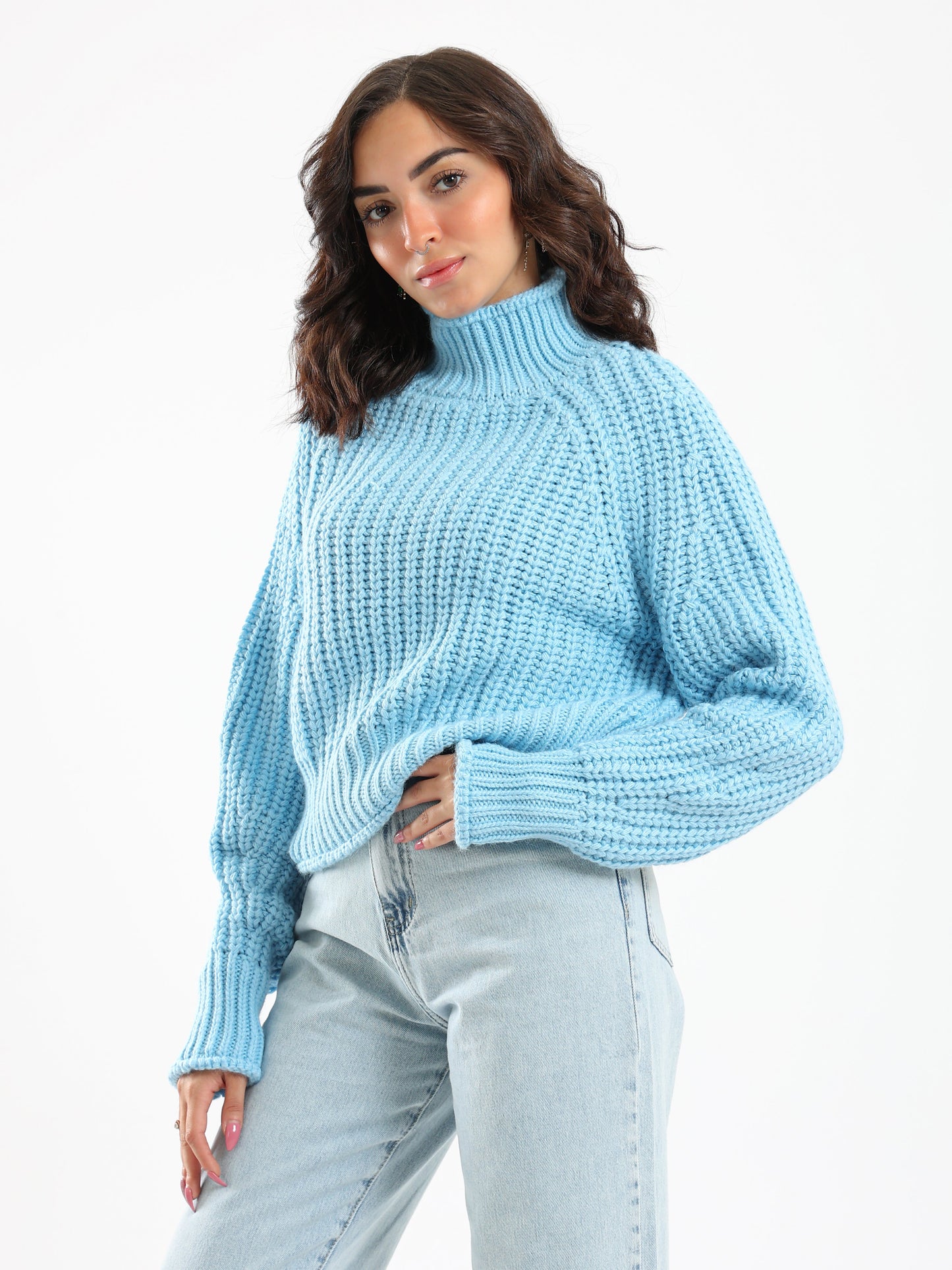 Pullover - Knitted - High Neck