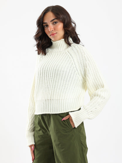 Pullover - Knitted - High Neck