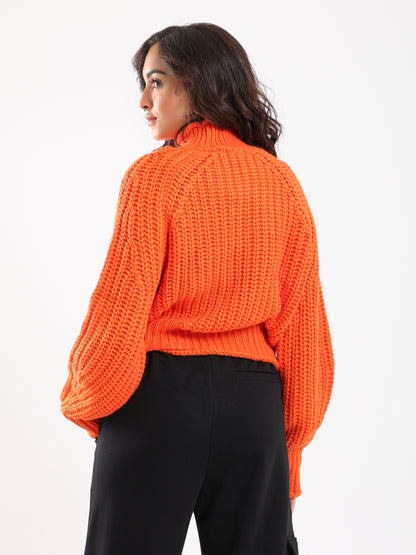 Pullover - Knitted - High Neck