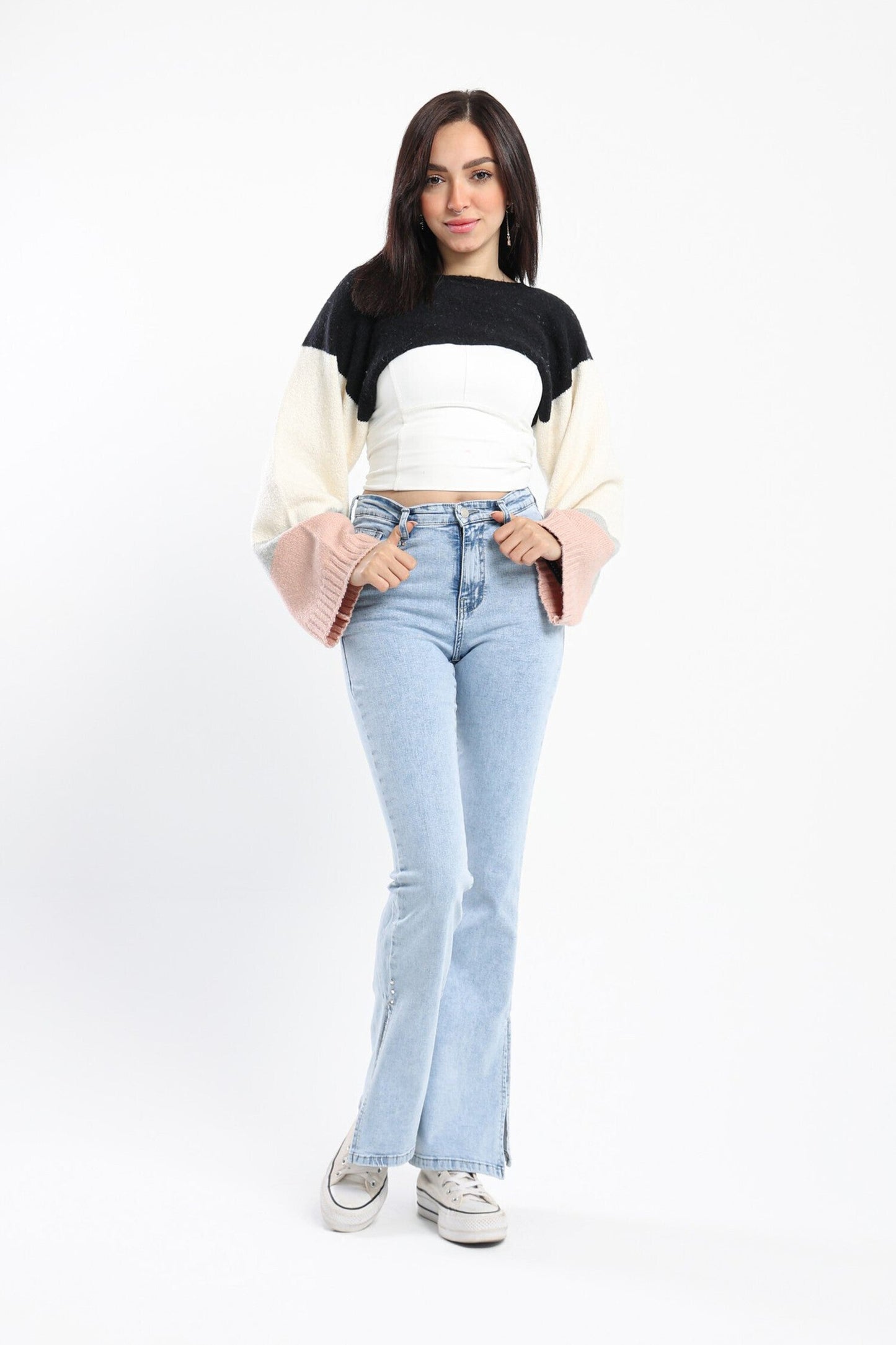 Pullover - Cropped - Color Block
